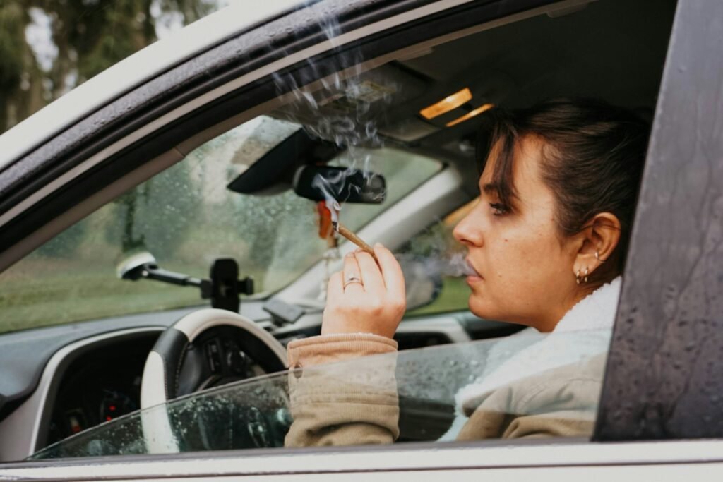 a woman driving
